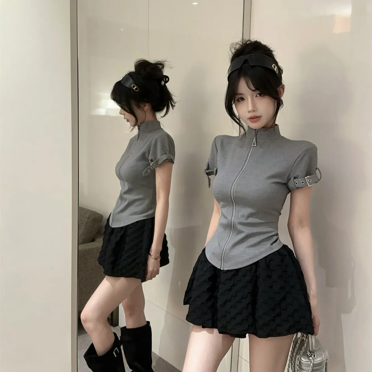 Ретро Fla Diamond на молнии, облегающий топ, юбка трапециевидной формы, брюки, антивозрастной комплект спортивной одежды для женщин, осеннее новое поступление
Ретро Fla Diamond на молнии, облегающий топ, юбка трапециевидной формы, брюки, антивозрастной комплект спортивной одежды для женщин, осеннее новое поступление