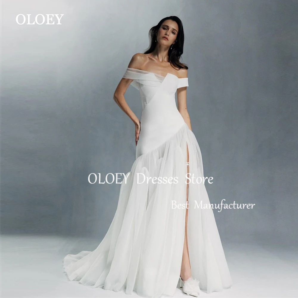 OLOEY Elegant Off Shoulder Ivory A Line Wedding Dresses Women Photoshoot V Neck Soft Tulle Bridal Gowns Floor Length Customized
OLOEY Elegant Off Shoulder Ivory A Line Wedding Dresses Women Photoshoot V Neck Soft Tulle Bridal Gowns Floor Length Customized