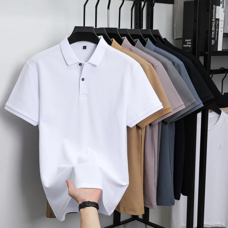 100% Pure Cotton Summer new Men High-end solid color Golf POIO Shirt fashion Luxury Brand Business Casual Short Sleeved T-shirt
100% Pure Cotton Summer new Men High-end solid color Golf POIO Shirt fashion Luxury Brand Business Casual Short Sleeved T-shirt