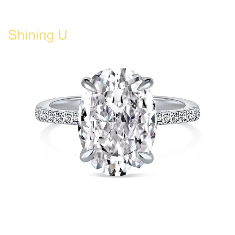Shining U S925 Silver 9*13mm Oval High Carbon Diamond Gems Ring for Women Fine Jewelry Engagement
Shining U S925 Silver 9*13mm Oval High Carbon Diamond Gems Ring for Women Fine Jewelry Engagement