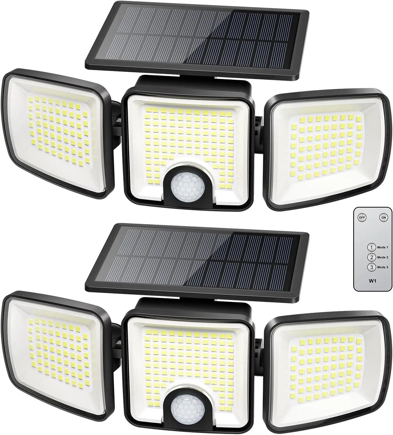 3-Head Solar Motion Sensor Lights, 223 LED 270° Wide Angle, IP65 Waterproof, 3 Modes with Remote for Yard, Street, Garage
3-Head Solar Motion Sensor Lights, 223 LED 270° Wide Angle, IP65 Waterproof, 3 Modes with Remote for Yard, Street, Garage