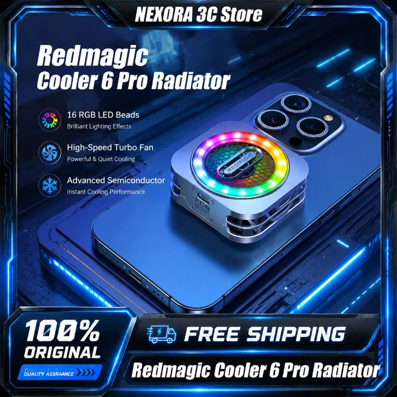 Redmagic Cooler 6 Pro Magnetic Phone Radiator 30W VC Liquid Cooling Semiconductor Gaming Fan RGB AI Temperature Control for iPad
Redmagic Cooler 6 Pro Magnetic Phone Radiator 30W VC Liquid Cooling Semiconductor Gaming Fan RGB AI Temperature Control for iPad