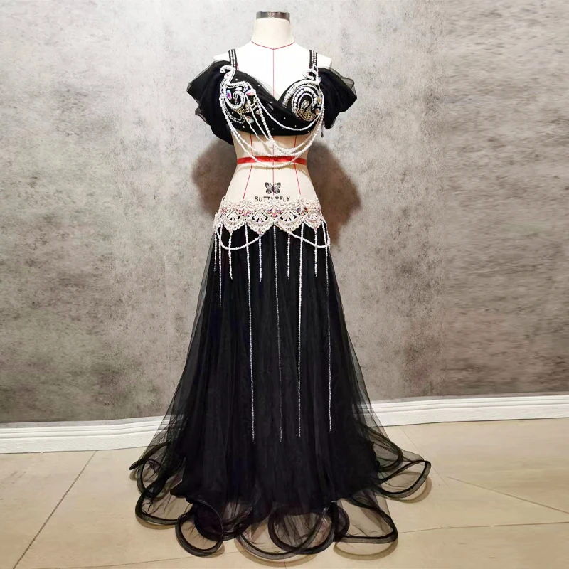 Belly Dance Suit Diamond-Studdedn Bra Split Long Skir Performance Clothes Set Female Adult High-End Top Competition Clothing
Belly Dance Suit Diamond-Studdedn Bra Split Long Skir Performance Clothes Set Female Adult High-End Top Competition Clothing