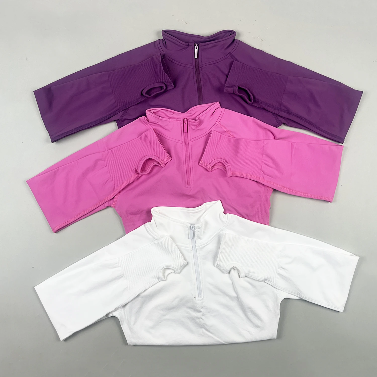 Women's Impact Half Zippy Long Sleeve Gym Top Yoga Pilates Seamless Sports Jacket Fitness Running Workout Clothing
Women's Impact Half Zippy Long Sleeve Gym Top Yoga Pilates Seamless Sports Jacket Fitness Running Workout Clothing