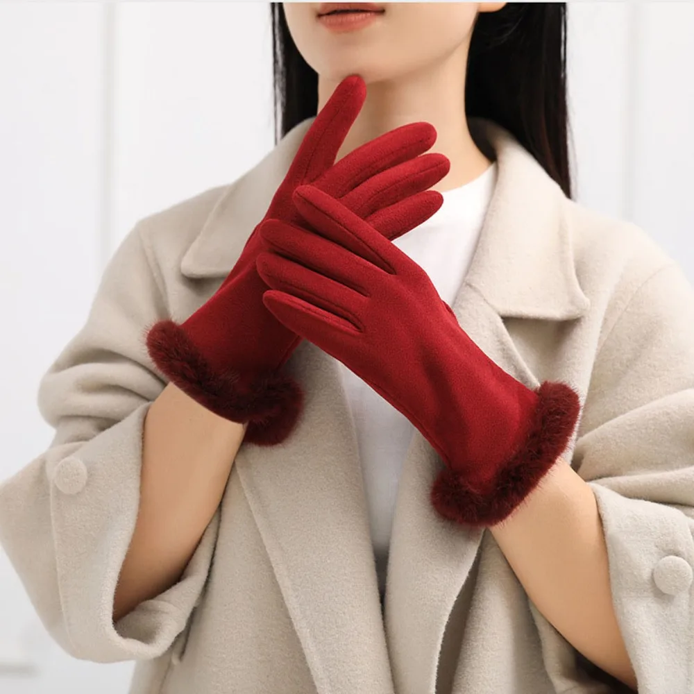 Casual Solid Color Suede Gloves Windproof Touch Screen Full Fingers Mittens Thicked Comfortable Women Winter Gloves Sports
Casual Solid Color Suede Gloves Windproof Touch Screen Full Fingers Mittens Thicked Comfortable Women Winter Gloves Sports