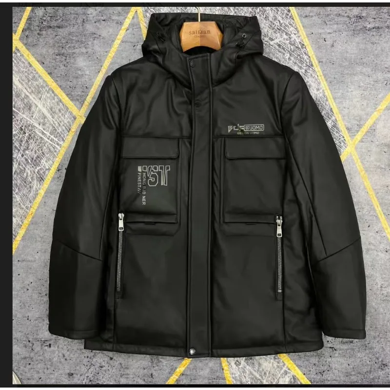 Men's Mid-Length Hooded Real Sheepskin Down Coat Casual Winter Genuine Leather Jacket Men New Warm Black Overcoat 4XL 5XL
Men's Mid-Length Hooded Real Sheepskin Down Coat Casual Winter Genuine Leather Jacket Men New Warm Black Overcoat 4XL 5XL