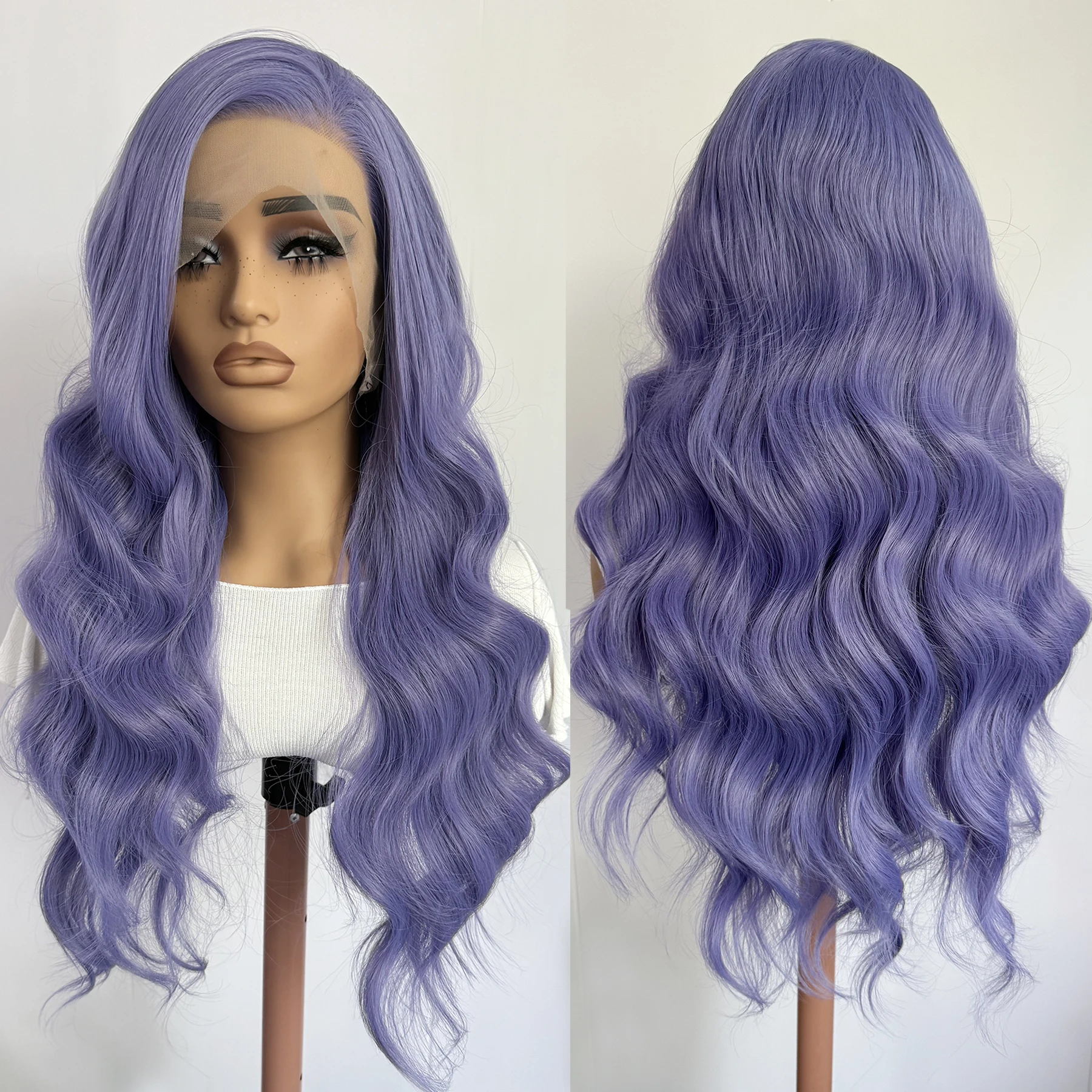 Ash Purple Lace Front Wig 13X4 Long Body Wave Synthetic Hair Frontal Lace Wigs for Women Free Part Natural Hairline Daily Wear
Ash Purple Lace Front Wig 13X4 Long Body Wave Synthetic Hair Frontal Lace Wigs for Women Free Part Natural Hairline Daily Wear