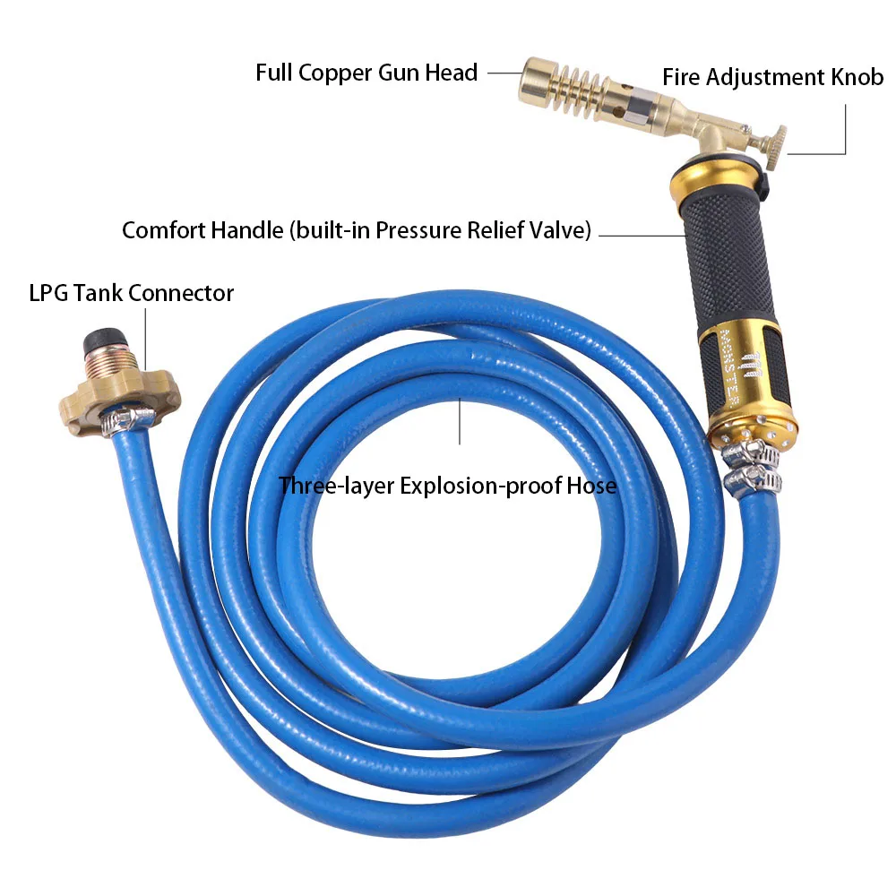 Прочная медная сжиженная пропановая горелка, высокотемпературная сварочная горелка с алюминиевым пламенем, 2,5 м, ручной паяльный инструмент, пайка
Прочная медная сжиженная пропановая горелка, высокотемпературная сварочная горелка с алюминиевым пламенем, 2,5 м, ручной паяльный инструмент, пайка