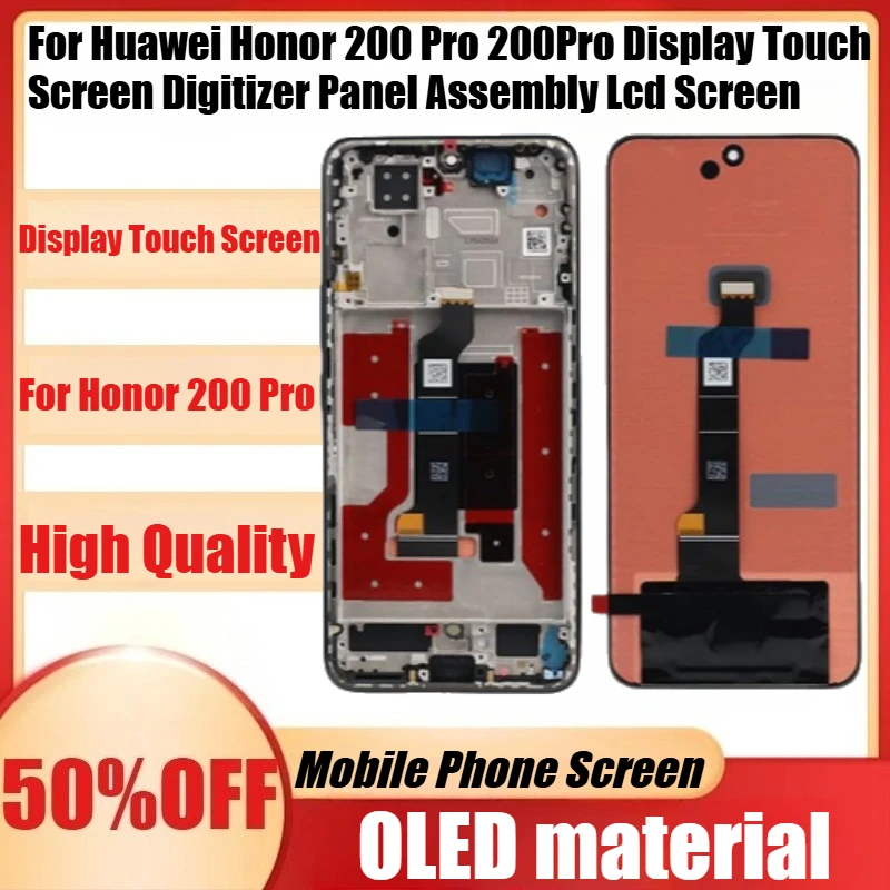 New OLED Lcd for Huawei Honor 200 Pro 200Pro Display Touch Screen Digitizer Panel Assembly Lcd Screen with Frame
New OLED Lcd for Huawei Honor 200 Pro 200Pro Display Touch Screen Digitizer Panel Assembly Lcd Screen with Frame