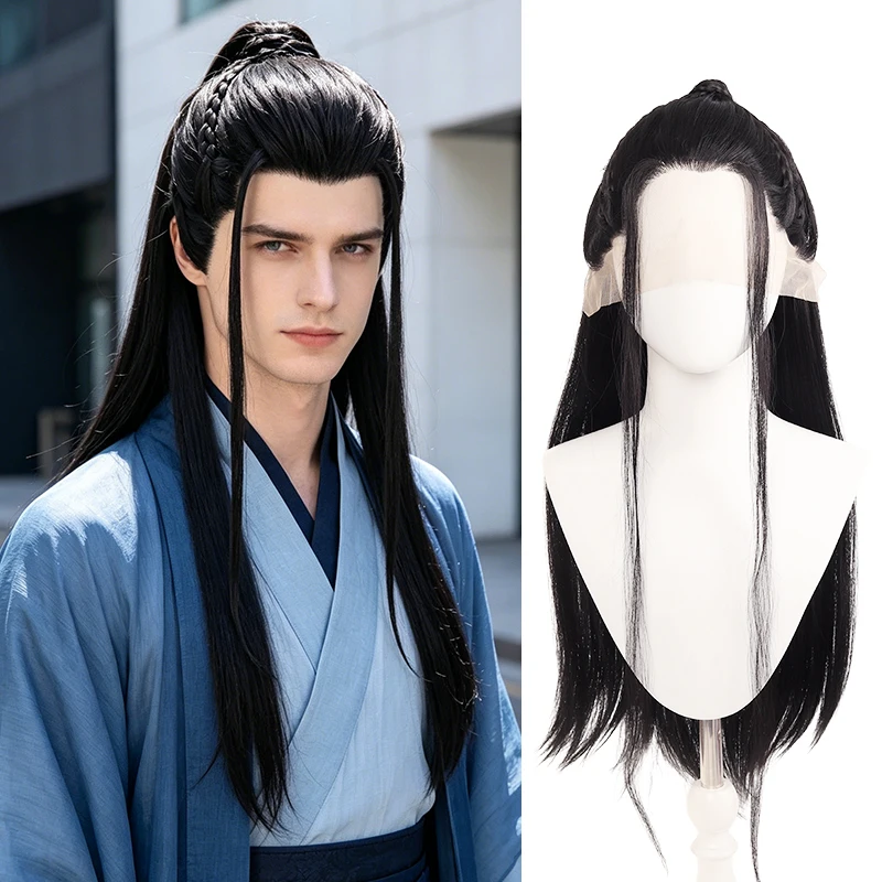 Men's Ancient Swordman Full Head Wig Synthetic Fiber Lace Wig Long Black Hair for Chinese Fantasy Cosplay
Men's Ancient Swordman Full Head Wig Synthetic Fiber Lace Wig Long Black Hair for Chinese Fantasy Cosplay