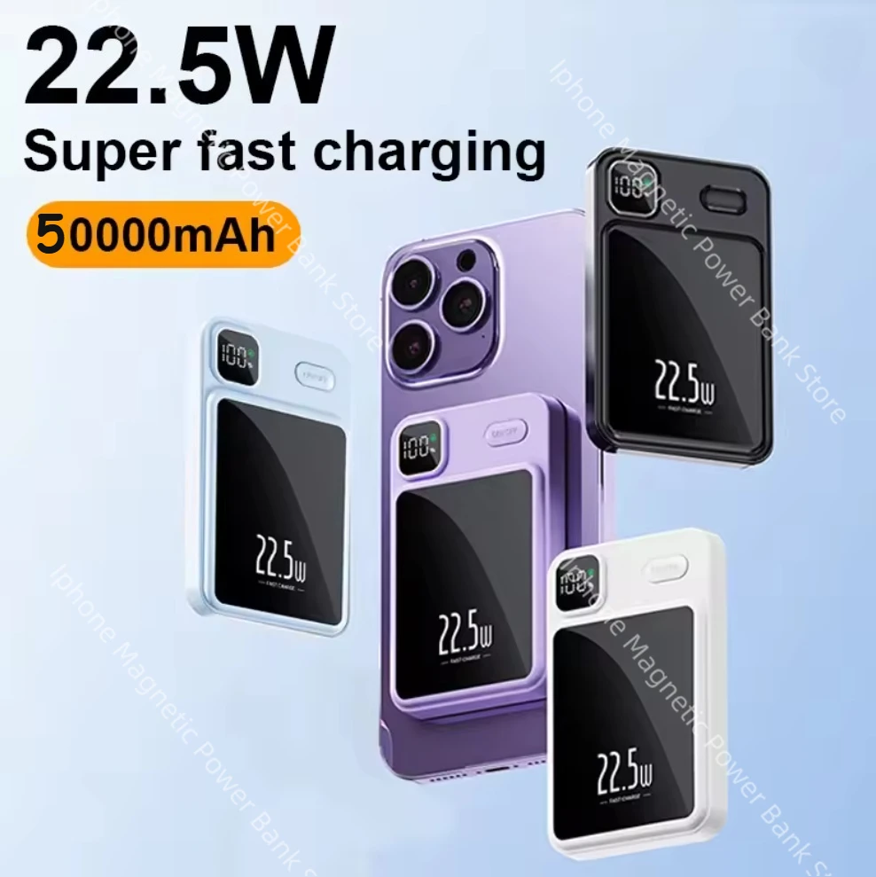 Original 50000mAh Capacity Power Bank Magnetic Wireless 22.5W Ultra Super Fast Charging Magnetic Power Bank for Iphone16 Samsung
Original 50000mAh Capacity Power Bank Magnetic Wireless 22.5W Ultra Super Fast Charging Magnetic Power Bank for Iphone16 Samsung