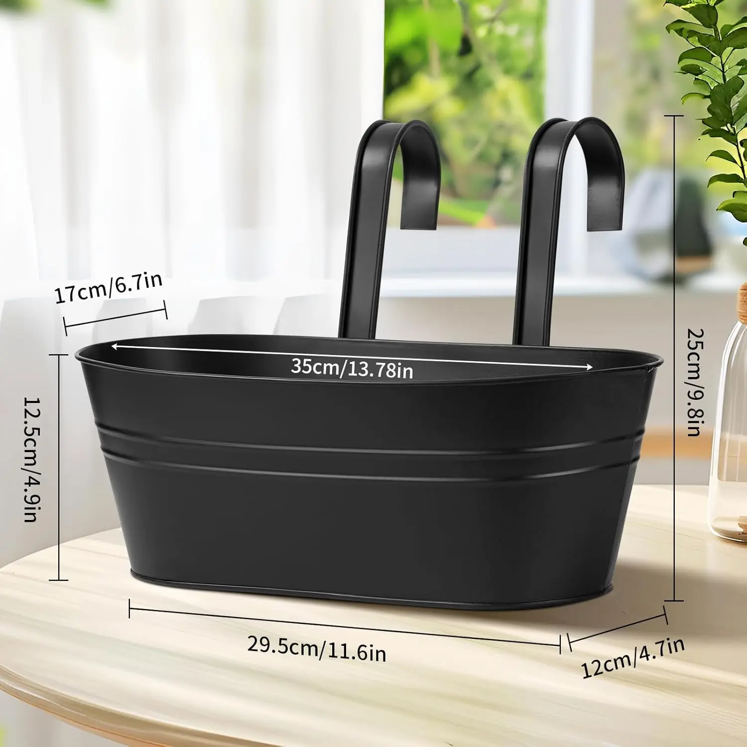 Black Metal Hanging Bucket Planters 5 Pack 13.7 Inch Iron Flower Pots for Outdoor Garden Fence Railing Use
Black Metal Hanging Bucket Planters 5 Pack 13.7 Inch Iron Flower Pots for Outdoor Garden Fence Railing Use