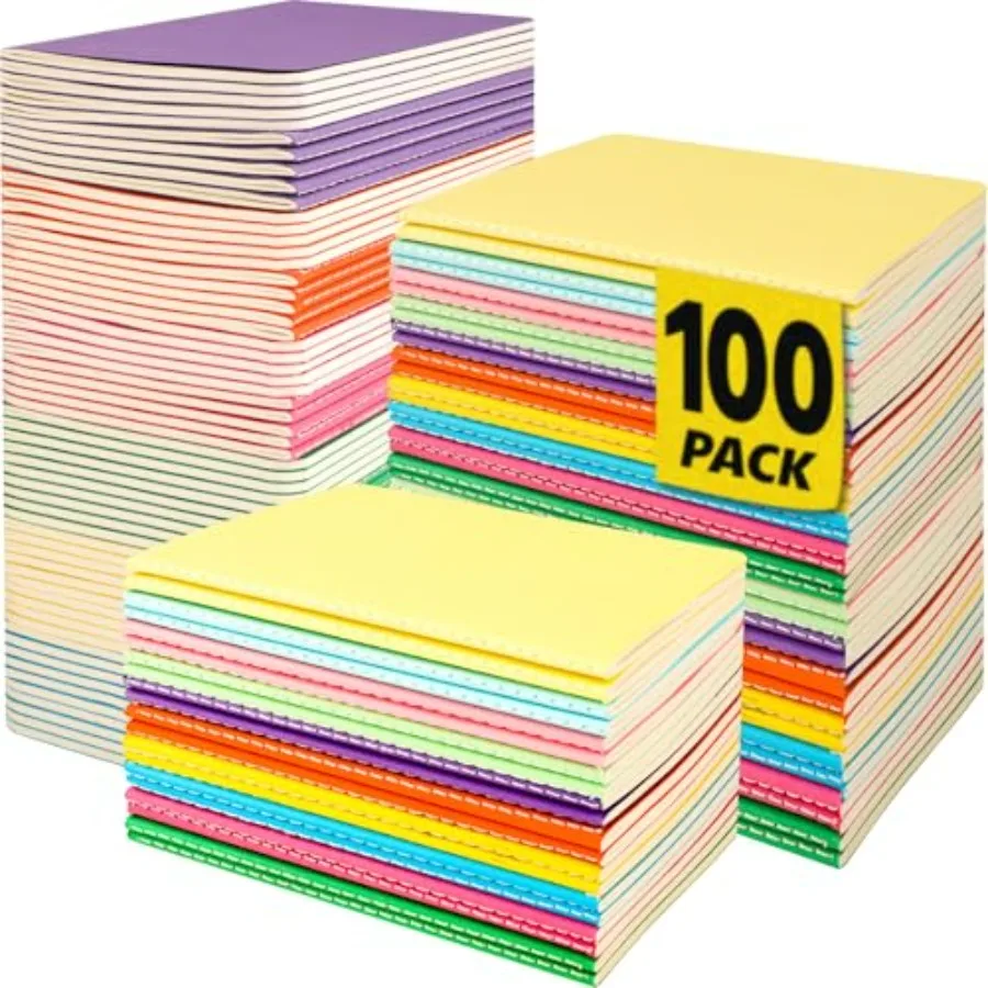 100 Pack Small Lined Notepads Bulk, Mini Journal Pocket Notebooks Set 3.5 Inch x 5.5 Inch, Colored Cover Notebook Wide Ruled, 1
100 Pack Small Lined Notepads Bulk, Mini Journal Pocket Notebooks Set 3.5 Inch x 5.5 Inch, Colored Cover Notebook Wide Ruled, 1