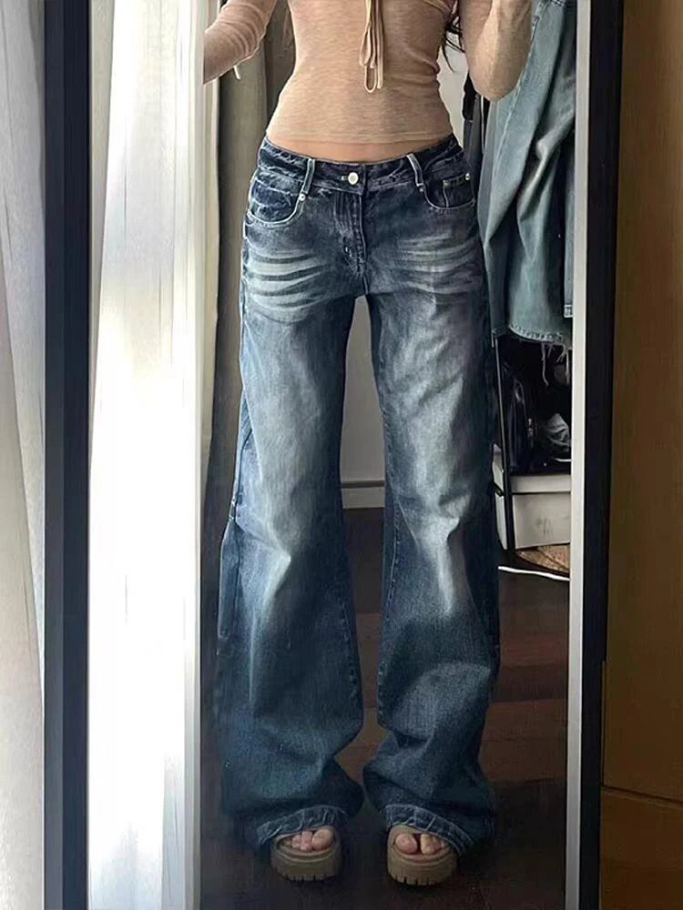 American Retro Straight Leg Jeans Women's Summer New Worn Casual Long Pants High Waist Zipper Wide Leg Pants Wear Resistant
American Retro Straight Leg Jeans Women's Summer New Worn Casual Long Pants High Waist Zipper Wide Leg Pants Wear Resistant