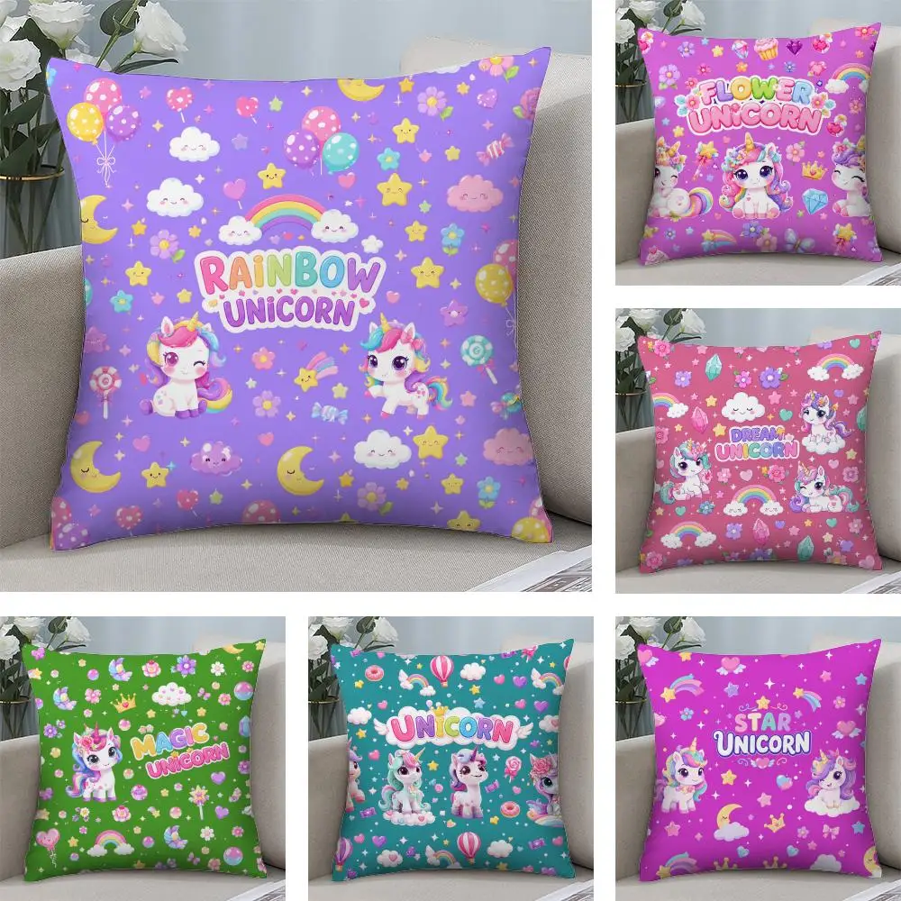 Cute Cartoon Unicorn Rainbow Cushion Cover Square Pillow Bedroom Sofa Leisure Comfort Living Room Home Decoration 40X40
Cute Cartoon Unicorn Rainbow Cushion Cover Square Pillow Bedroom Sofa Leisure Comfort Living Room Home Decoration 40X40