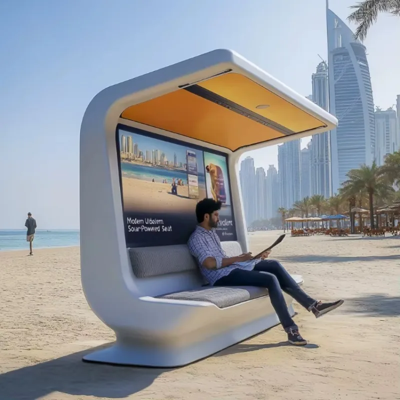 Modern Eco-Friendly Smart Bench with Solar Panel and Light Solar-Powered Features
Modern Eco-Friendly Smart Bench with Solar Panel and Light Solar-Powered Features