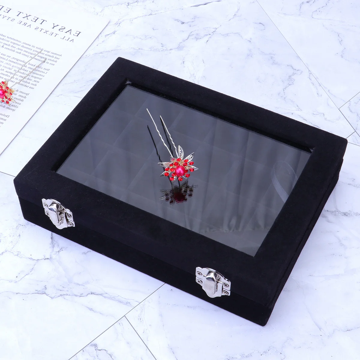 Wooden Jewelry Storage Box 24 Compartments Transparent Cover Organizer for Earrings Rings Necklaces Women Black
Wooden Jewelry Storage Box 24 Compartments Transparent Cover Organizer for Earrings Rings Necklaces Women Black