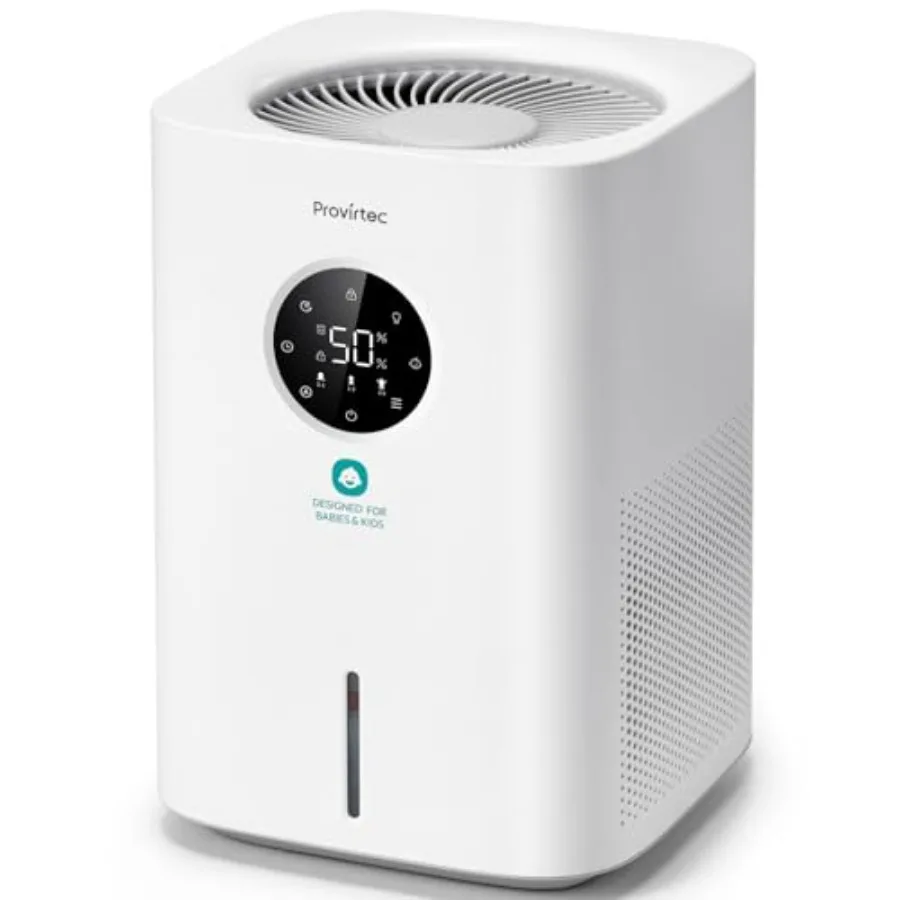 Pro Baby Evaporative Humidifier for Bedroom: BPA-Free Plastic, White, MistFree No White Dust, 16dB Ultra-Quiet, 3 Age-Modes, Au
Pro Baby Evaporative Humidifier for Bedroom: BPA-Free Plastic, White, MistFree No White Dust, 16dB Ultra-Quiet, 3 Age-Modes, Au