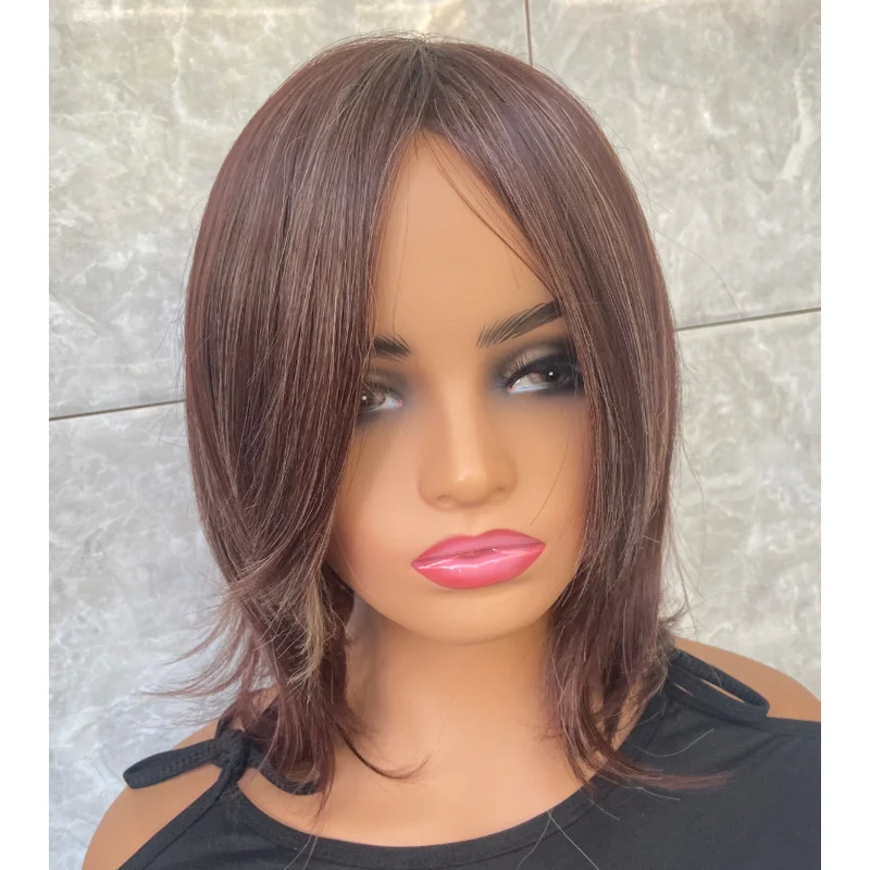 Short Bob Highlight Mix Brown Hair Blend Heat Ok Wigs Women Soft Natural
Short Bob Highlight Mix Brown Hair Blend Heat Ok Wigs Women Soft Natural