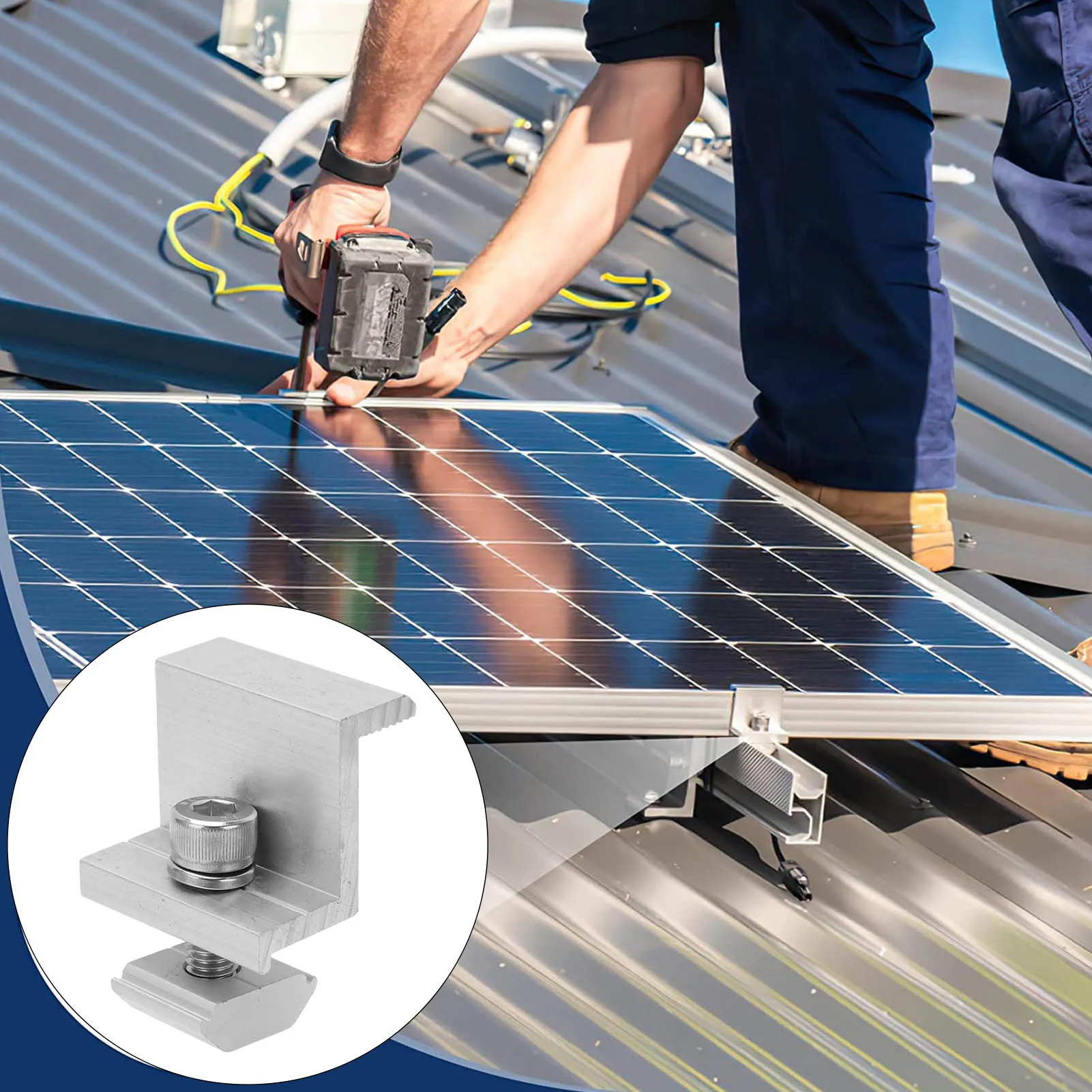 ZK40 10PCS Solar Mount Z Bracket Aluminum Alloy Pressing Block PV Panel Rail End Grounding Clamps 30mm / 1.2in
ZK40 10PCS Solar Mount Z Bracket Aluminum Alloy Pressing Block PV Panel Rail End Grounding Clamps 30mm / 1.2in