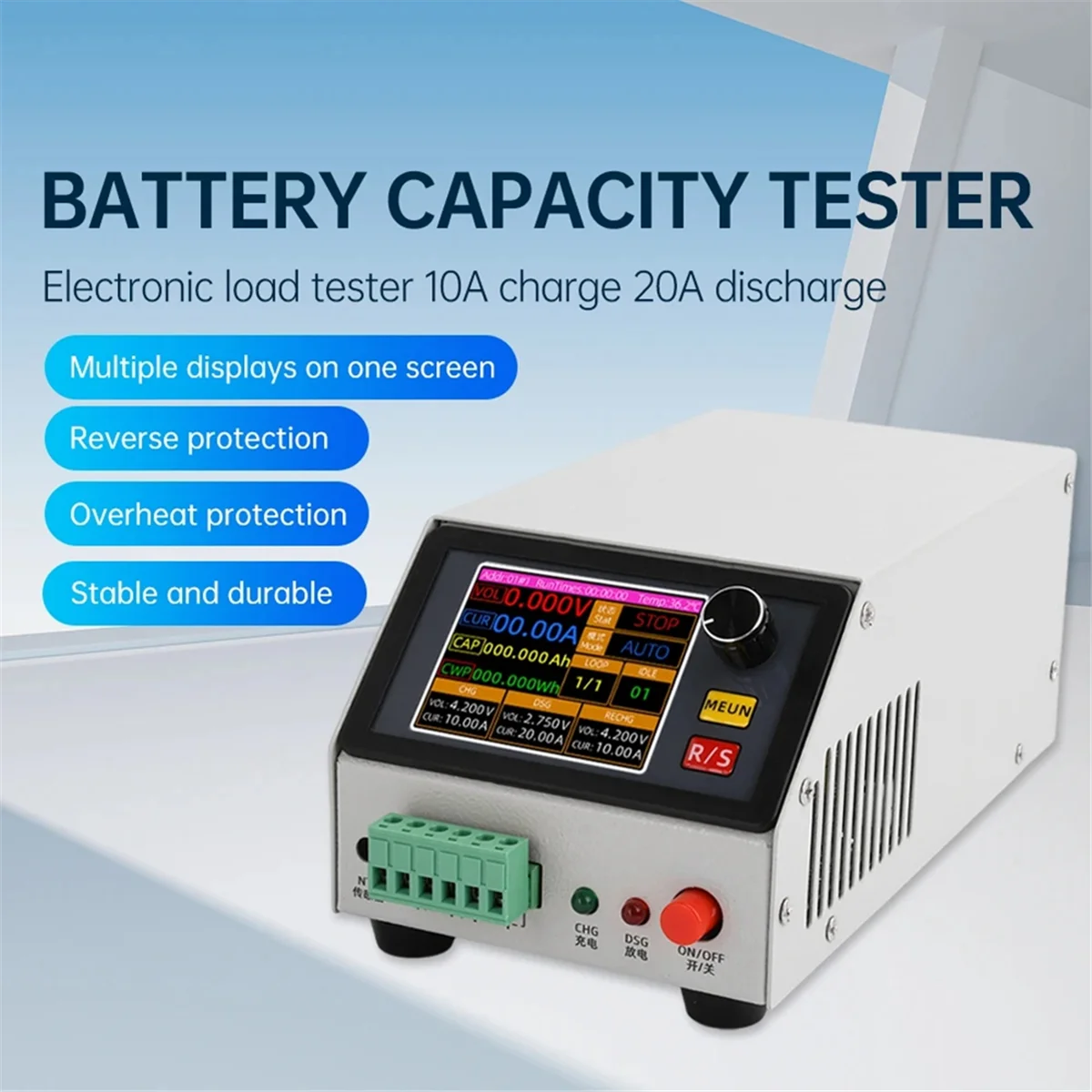 ABNJ BT1CHN-18V-1020 Battery Capacity Tester for Charging and Discharging Electronic Load Tester Power Charger Tester EU-PLUG
ABNJ BT1CHN-18V-1020 Battery Capacity Tester for Charging and Discharging Electronic Load Tester Power Charger Tester EU-PLUG