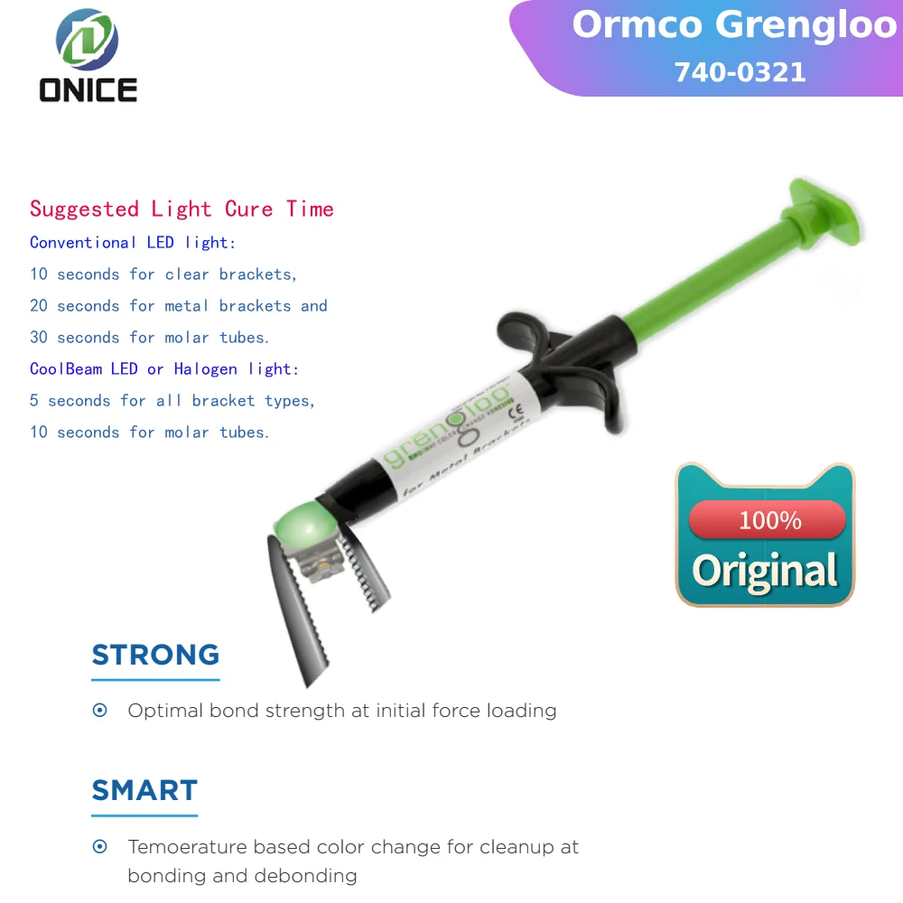 Dental Original Ormco Grengloo 740-0321 Dual-Color Change Orthodontic Adhesive – 4g Syringe Refill for Metal Brackets
Dental Original Ormco Grengloo 740-0321 Dual-Color Change Orthodontic Adhesive – 4g Syringe Refill for Metal Brackets