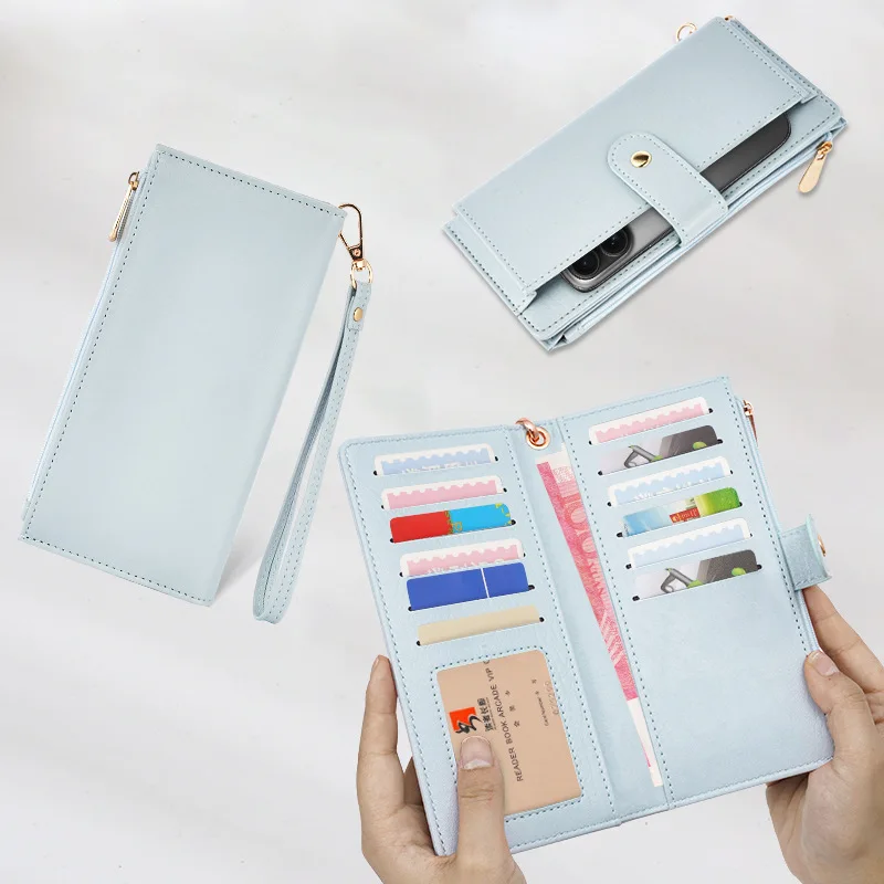Fashion Long Wallet for Women and Men Large Capacity Double Fold Multi Card Slot Wrist PU Leather Solid Color Wallet Phone Bags
Fashion Long Wallet for Women and Men Large Capacity Double Fold Multi Card Slot Wrist PU Leather Solid Color Wallet Phone Bags