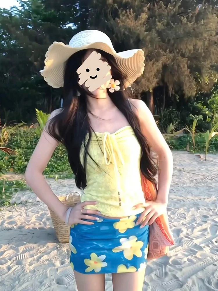 XZY Summer Beach Vaion Женский комплект плюс размер Dopane Design ter Топ и юбка из двух предметов Корейский комплект с высокой талией...
XZY Summer Beach Vaion Женский комплект плюс размер Dopane Design ter Топ и юбка из двух предметов Корейский комплект с высокой талией...
