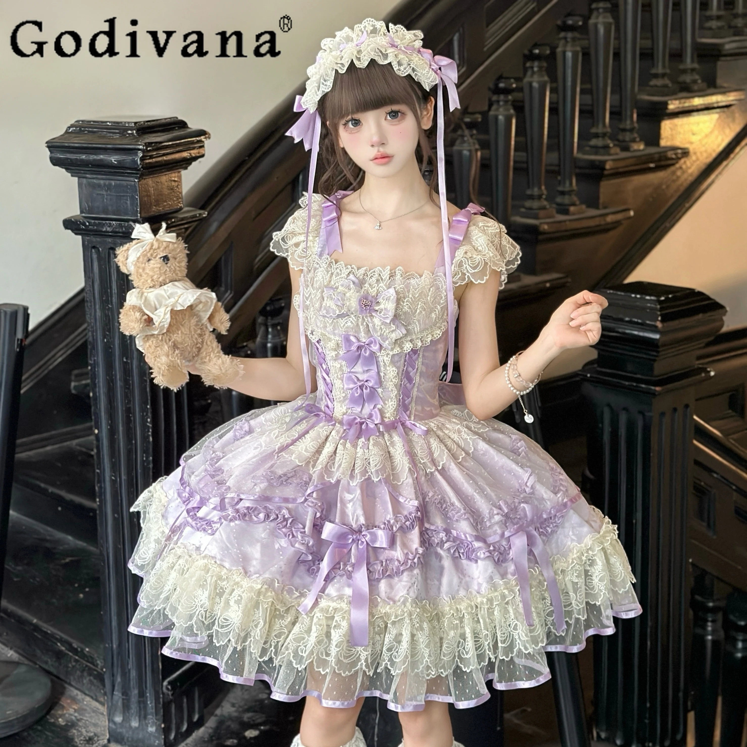 Original Purple Lolita Dress Set Jsk Summer 2025 New Japanese Sweet Girl Cute Bow Lace Princess Dress Lo Birthday Party Dresses
Original Purple Lolita Dress Set Jsk Summer 2025 New Japanese Sweet Girl Cute Bow Lace Princess Dress Lo Birthday Party Dresses