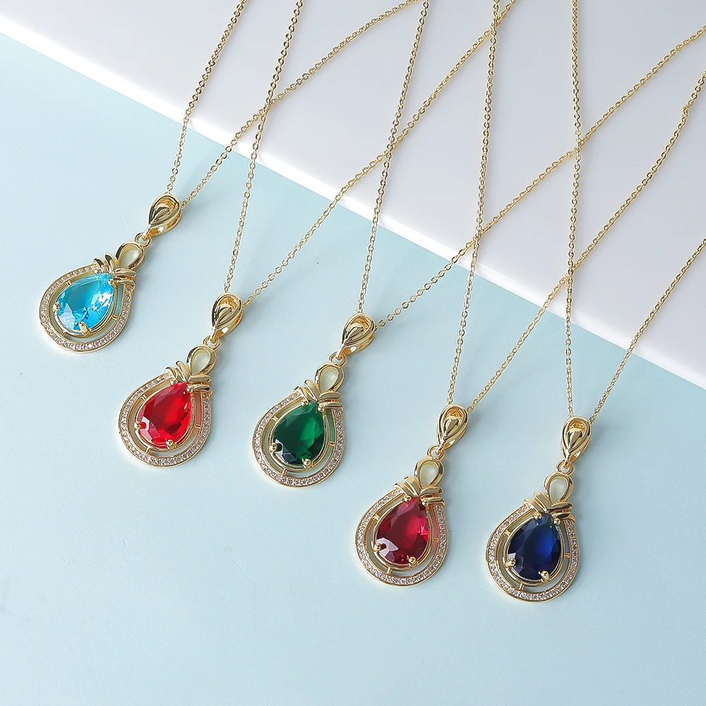2023 Lovely New Crystal Zircon Simple Water Drop Pendant Necklace Women 18K Gold Plated Jewelry Temperament Gift Bride
2023 Lovely New Crystal Zircon Simple Water Drop Pendant Necklace Women 18K Gold Plated Jewelry Temperament Gift Bride