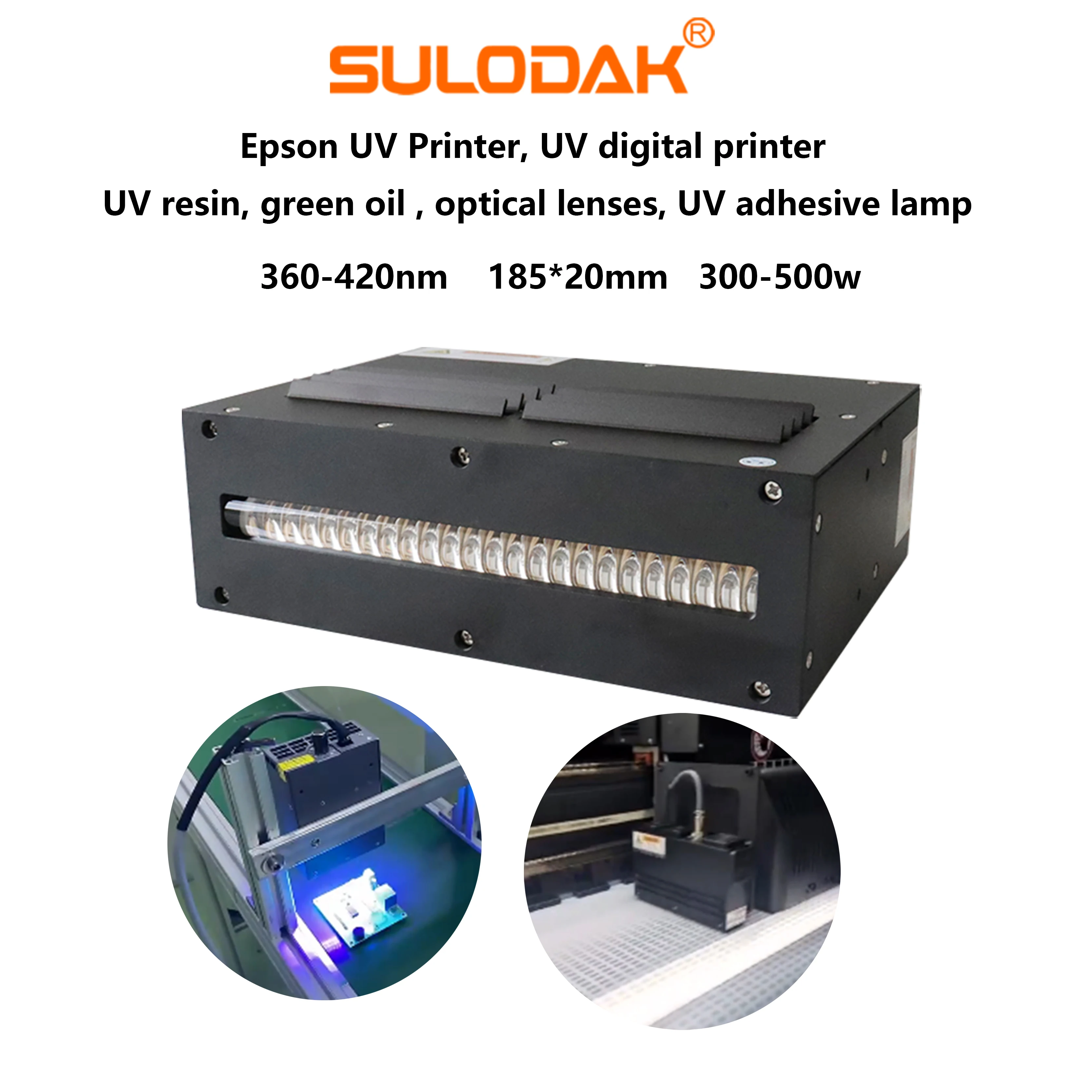 185*20mm LED Lamp For Inkjet Printer Adhesive Resin Green Oil LED Curing Optical Lens Ink Glue Dispensing Coating
185*20mm LED Lamp For Inkjet Printer Adhesive Resin Green Oil LED Curing Optical Lens Ink Glue Dispensing Coating