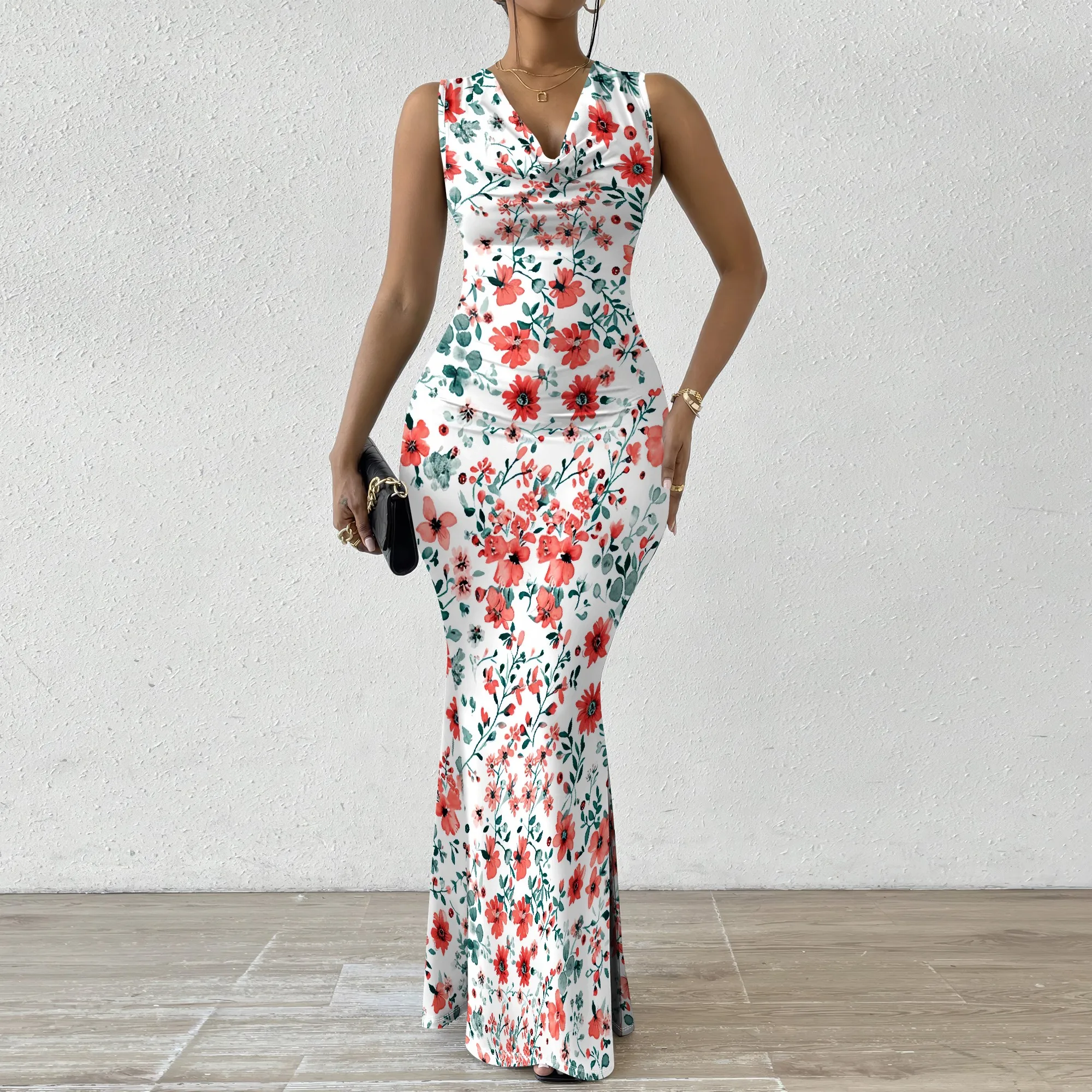 Red Floral Bodycon Maxi Dress Sleeveless V-Neck Tie Waist Elegant Spring Wedding Guest Brunch Church Dress XS-2XL
Red Floral Bodycon Maxi Dress Sleeveless V-Neck Tie Waist Elegant Spring Wedding Guest Brunch Church Dress XS-2XL