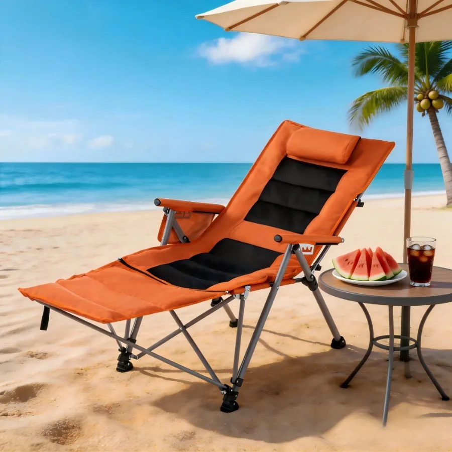 Outdoor Folding Beach and Camping Chair with Footrest 5-Position Adjustable Back, Heavy-Duty Steel Frame, Side Pocket, Carrying
Outdoor Folding Beach and Camping Chair with Footrest 5-Position Adjustable Back, Heavy-Duty Steel Frame, Side Pocket, Carrying