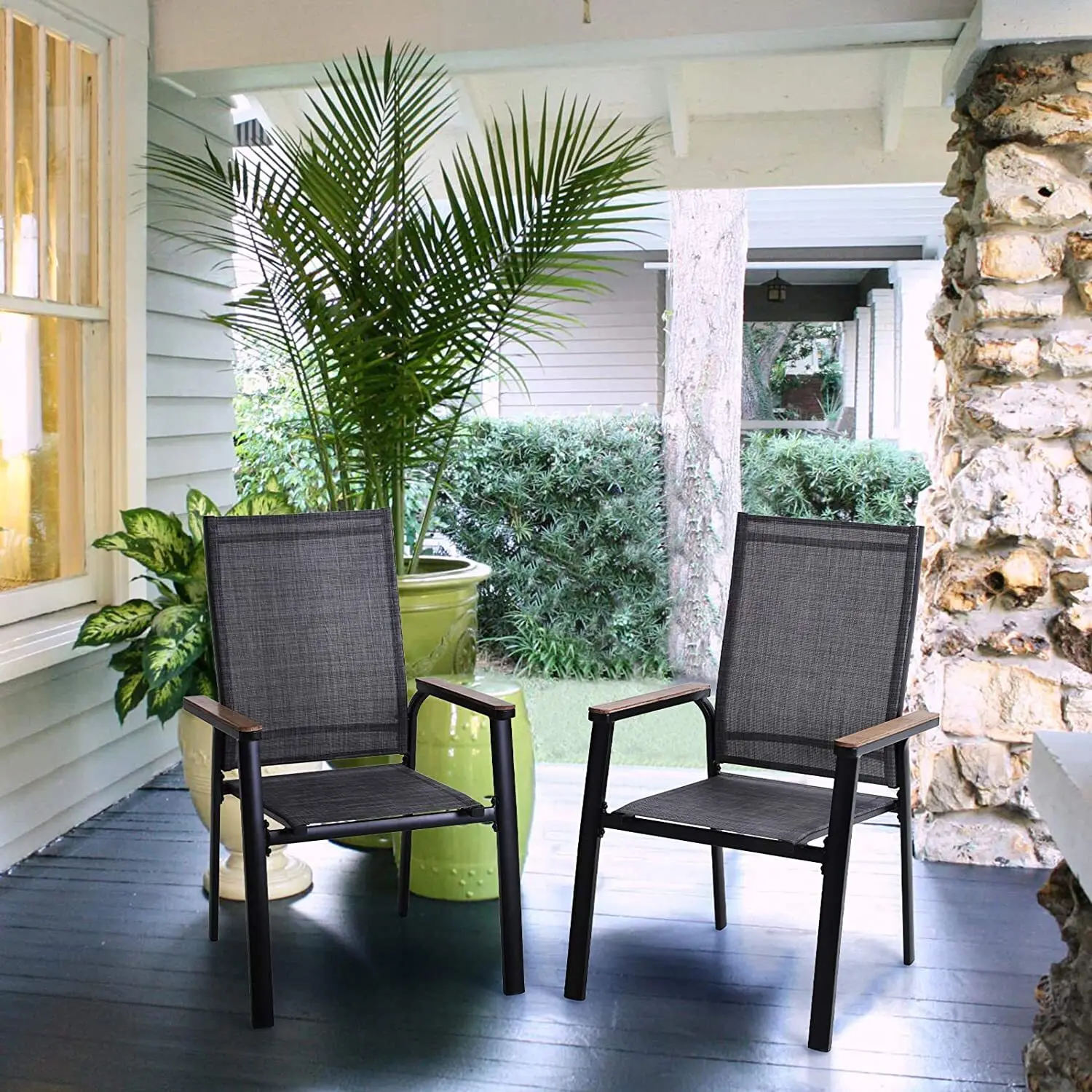 Patio Chairs Set of 2 Aluminium Stackable Outdoor Dining Chairs for Lawn Garden
Patio Chairs Set of 2 Aluminium Stackable Outdoor Dining Chairs for Lawn Garden