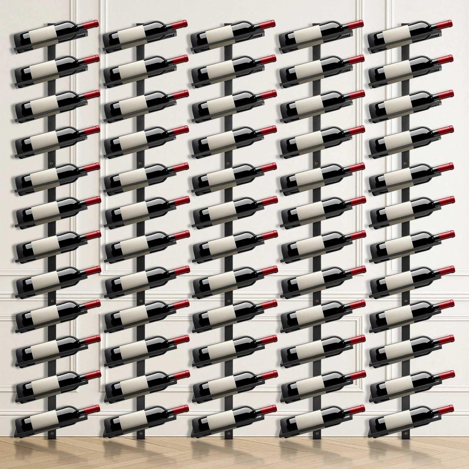 5 Pack Wall Mounted Wine Rack for 60 Wine Bottles Wine Bottle Holder
5 Pack Wall Mounted Wine Rack for 60 Wine Bottles Wine Bottle Holder