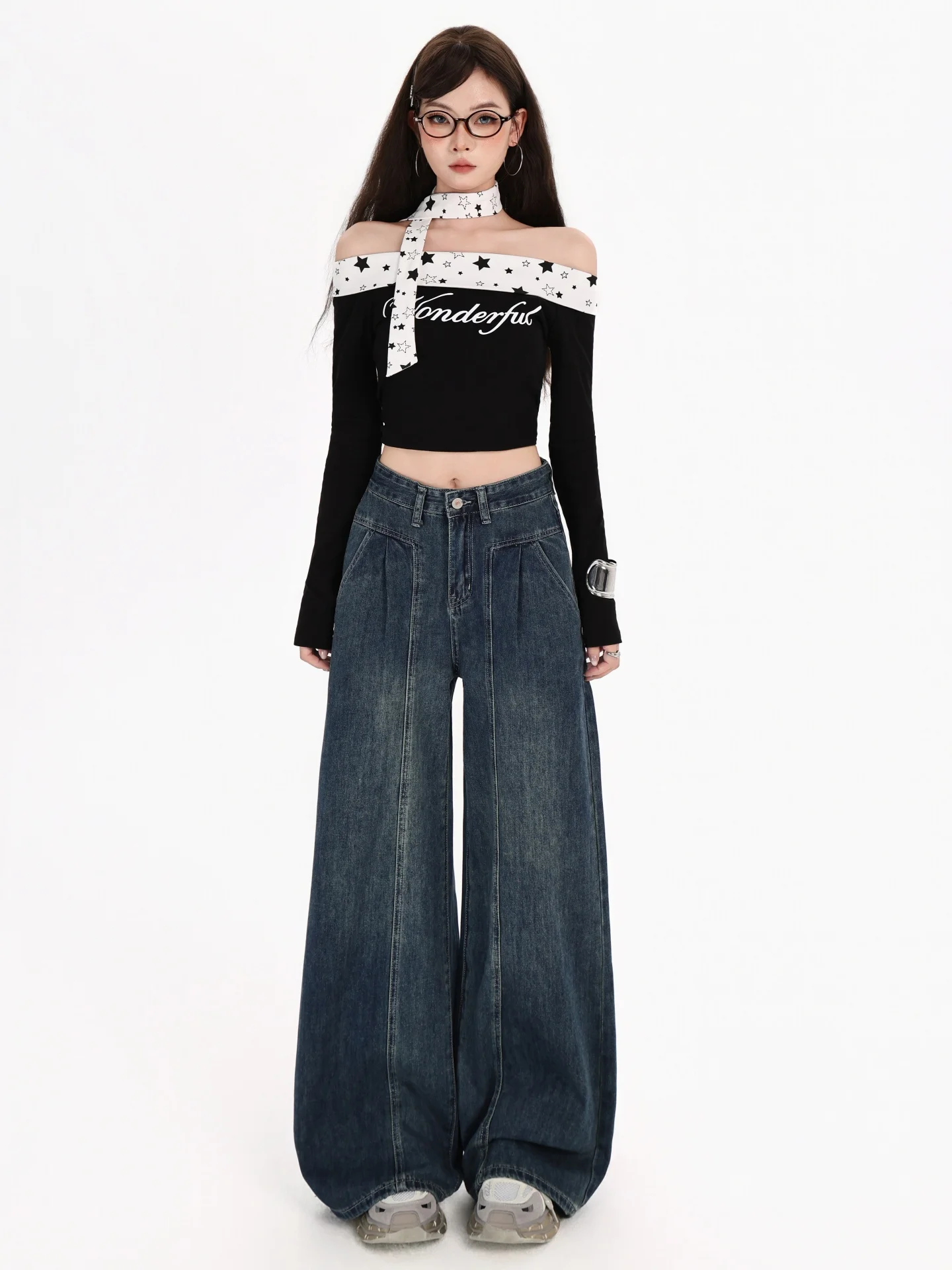 Большие размеры, американские широкие джинсы, женские прямые джинсы длиной до пола, свободные утягивающие брюки, повседневные джинсовые брюки с высокой талией
Большие размеры, американские широкие джинсы, женские прямые джинсы длиной до пола, свободные утягивающие брюки, повседневные джинсовые брюки с высокой талией