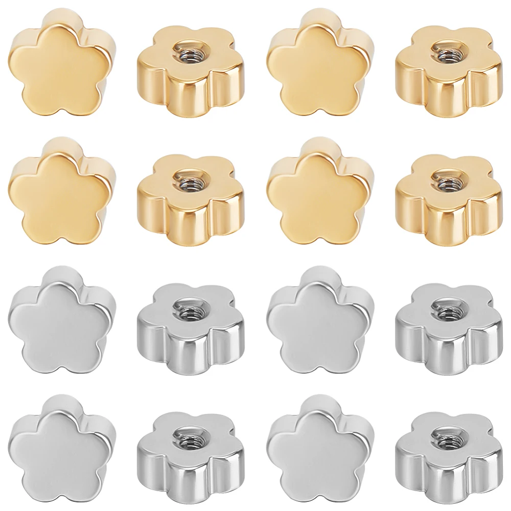 60Pcs 2 Colors Stainless Steel Ear Nuts Flower Ear Backs Mixed Color 4.85x2mm Hole: 1.2mm 30pcs/color
60Pcs 2 Colors Stainless Steel Ear Nuts Flower Ear Backs Mixed Color 4.85x2mm Hole: 1.2mm 30pcs/color