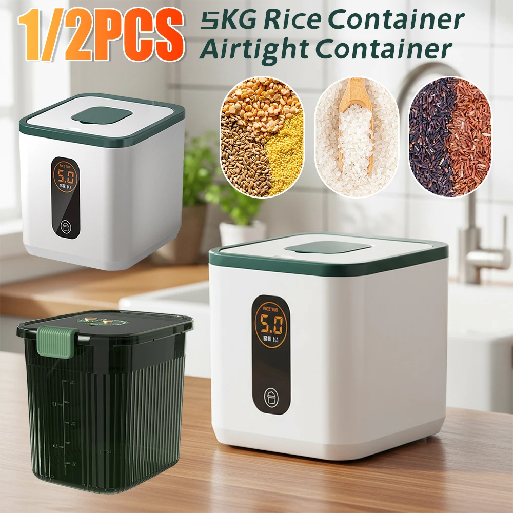 5KG Rice Seal Container Coffee Beans Sealed Tank 2/1PC Jar Cereals Rice Storage Box Multi-Purpose Moisture-Proof Sealed Canister
5KG Rice Seal Container Coffee Beans Sealed Tank 2/1PC Jar Cereals Rice Storage Box Multi-Purpose Moisture-Proof Sealed Canister