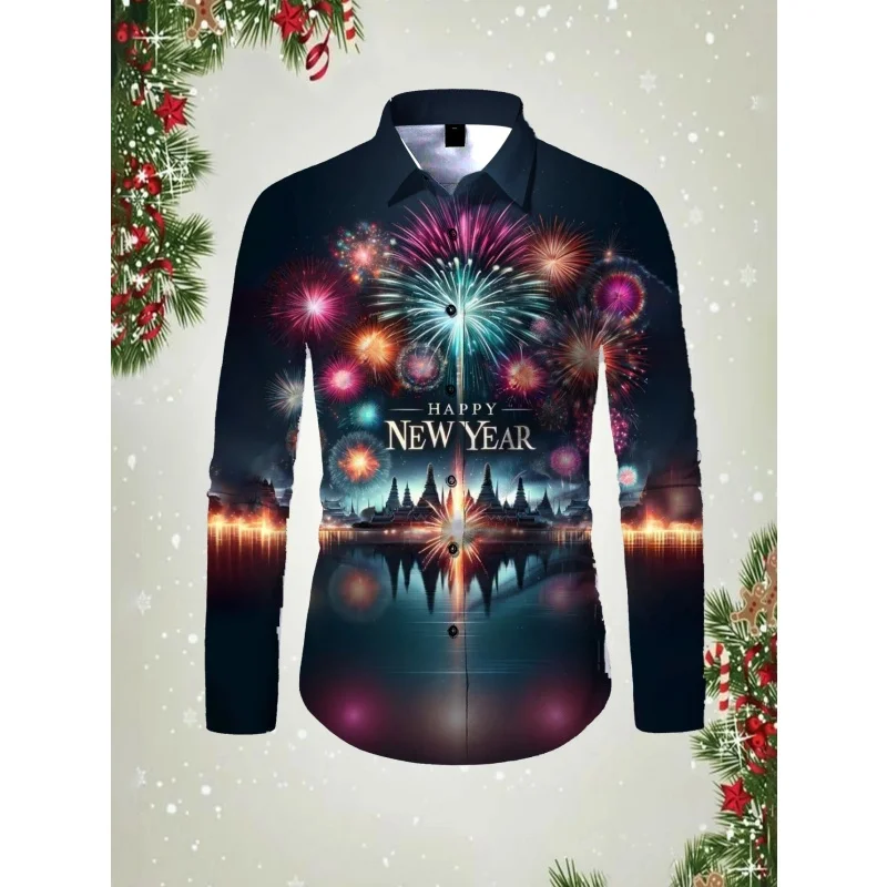 Colorful Fireworks Party Pattern Hawaiian Shirts Men Happy New Year 3D Print Aloha Shirts Casual Loose Long Sleeve Tops Blouses
Colorful Fireworks Party Pattern Hawaiian Shirts Men Happy New Year 3D Print Aloha Shirts Casual Loose Long Sleeve Tops Blouses