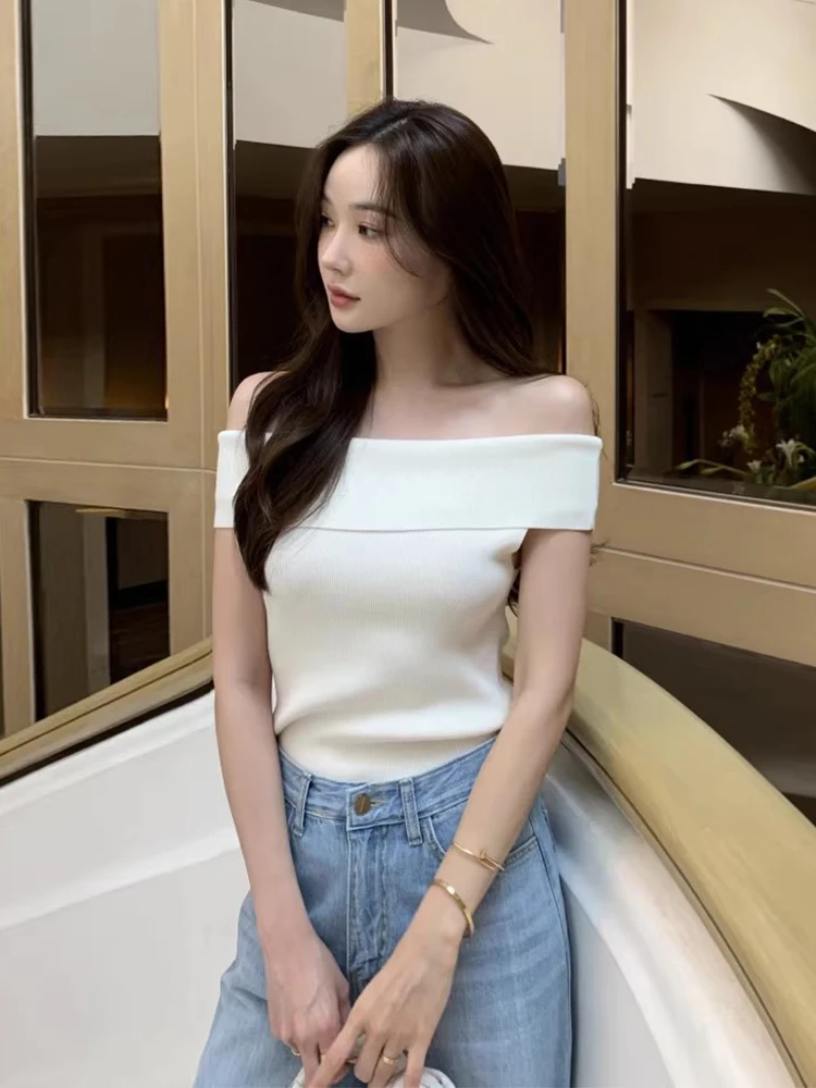Chic Summer Korean Sle Women's Knitted Top ort Sve One-oulder Bridesmaid Dr Slimming Soft Versatile Bare Ne Design
Chic Summer Korean Sle Women's Knitted Top ort Sve One-oulder Bridesmaid Dr Slimming Soft Versatile Bare Ne Design