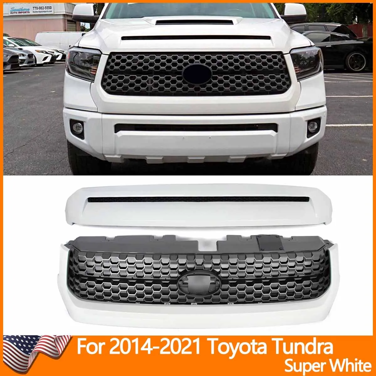 Car Front Grill For 2014-2021 Toyota Tundra Super White Front Bumer Grille Hood Bulge Molding SR5 Extended Cab Pickup 4-Door
Car Front Grill For 2014-2021 Toyota Tundra Super White Front Bumer Grille Hood Bulge Molding SR5 Extended Cab Pickup 4-Door