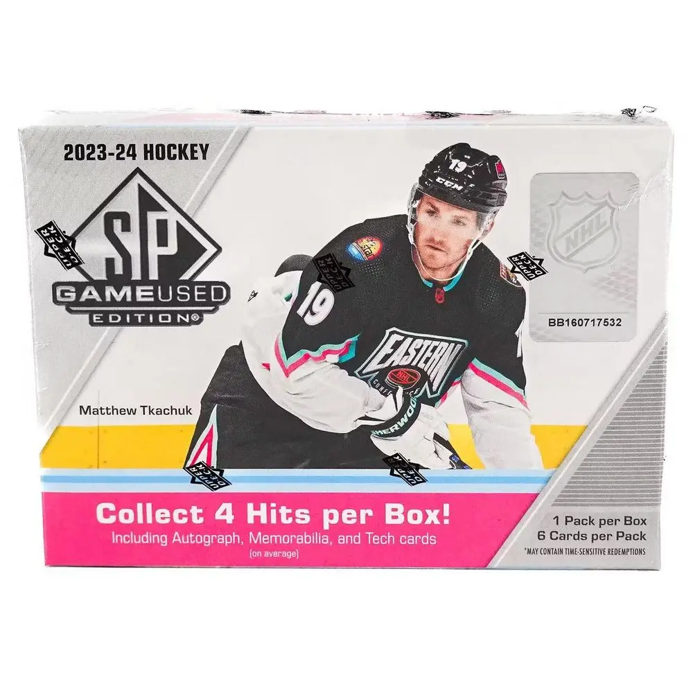 24 Upper Deck SP Game Used Hockey box 6 cards bx
24 Upper Deck SP Game Used Hockey box 6 cards bx
