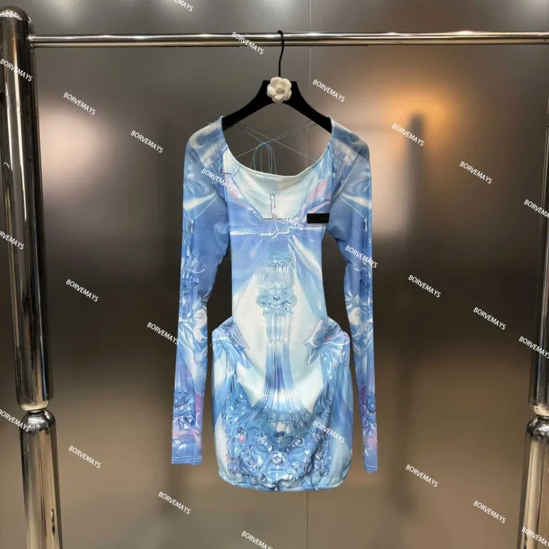 BORVEMAYS Personality Printing Backless Dress Autumn New Long Sleeve O Neck Hollow Out Sexy Slim Dresses Women WZ9080
BORVEMAYS Personality Printing Backless Dress Autumn New Long Sleeve O Neck Hollow Out Sexy Slim Dresses Women WZ9080