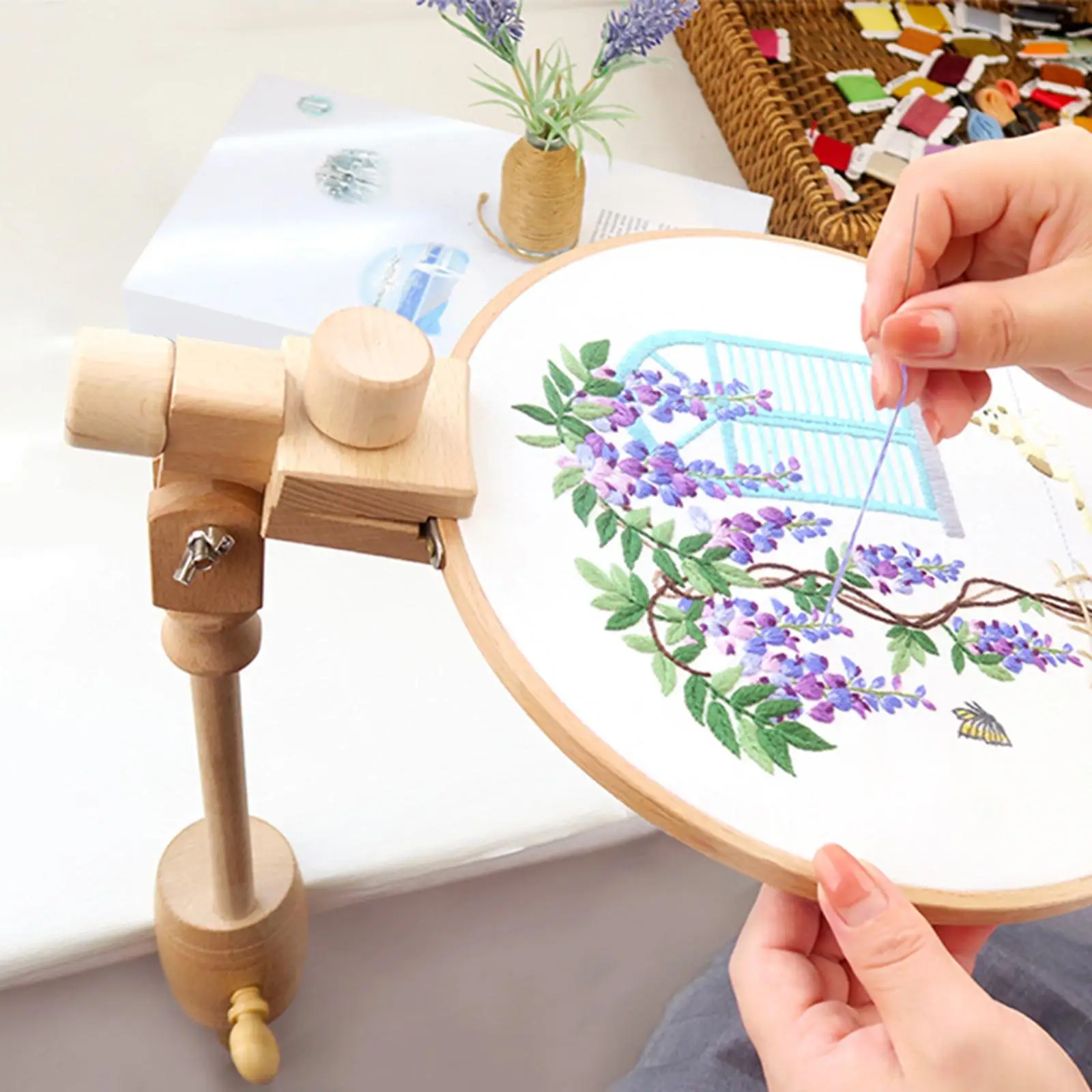 Display Tapestry Hoop Rotation Cross Stitch Frame Rack Wooden Embroidery Lap Stand DIY Cross Stitch Frame Clamps Stand Holder
Display Tapestry Hoop Rotation Cross Stitch Frame Rack Wooden Embroidery Lap Stand DIY Cross Stitch Frame Clamps Stand Holder