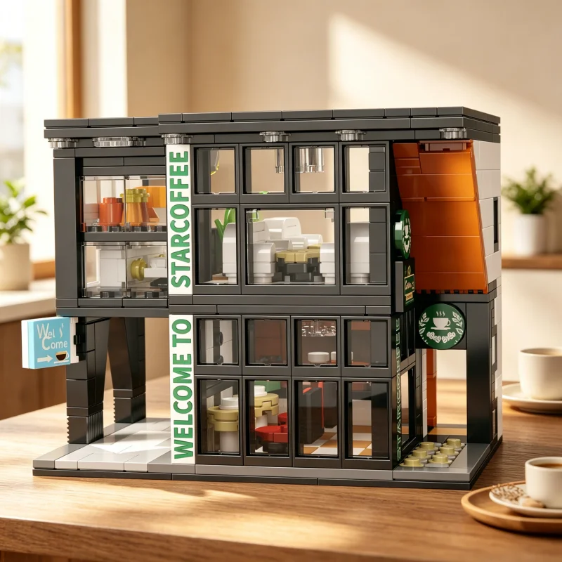 Coffee Shop House Building Block Street View Architecture Assembly Brick Model with Light Desktop Decor Kid Birthday Gifts
Coffee Shop House Building Block Street View Architecture Assembly Brick Model with Light Desktop Decor Kid Birthday Gifts