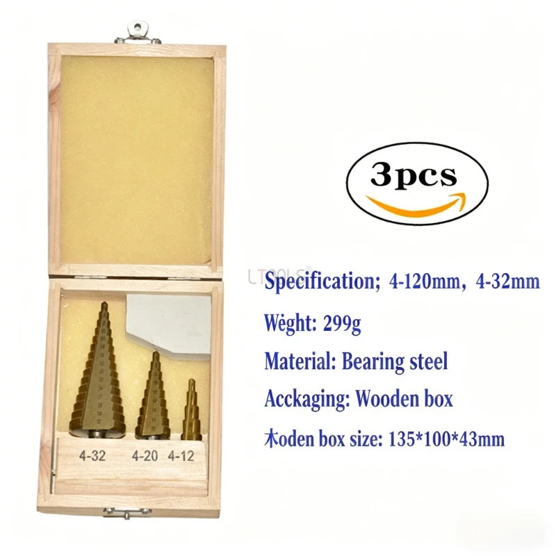 Multi Functional Pagoda Drill Bit Woodworking Drilling Tool Set Hexagonal Handle Titanium Plated Straight Groove Step Drill Bit
Multi Functional Pagoda Drill Bit Woodworking Drilling Tool Set Hexagonal Handle Titanium Plated Straight Groove Step Drill Bit