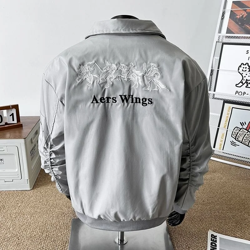 Street Sle Hip Hop Embroidered Jaet Men's Loose Couple Outerwear Autumn Season Polyester Fiber Long Sve Zipper Closure
Street Sle Hip Hop Embroidered Jaet Men's Loose Couple Outerwear Autumn Season Polyester Fiber Long Sve Zipper Closure