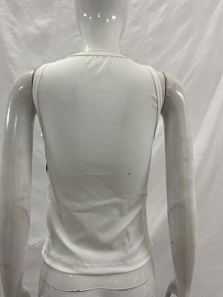 Summer Drawstring Decoration Round Neck Sleeveless Women's Vests Fashion Slim Gothic Sexy Versatile Personality Sports Style Top
Summer Drawstring Decoration Round Neck Sleeveless Women's Vests Fashion Slim Gothic Sexy Versatile Personality Sports Style Top