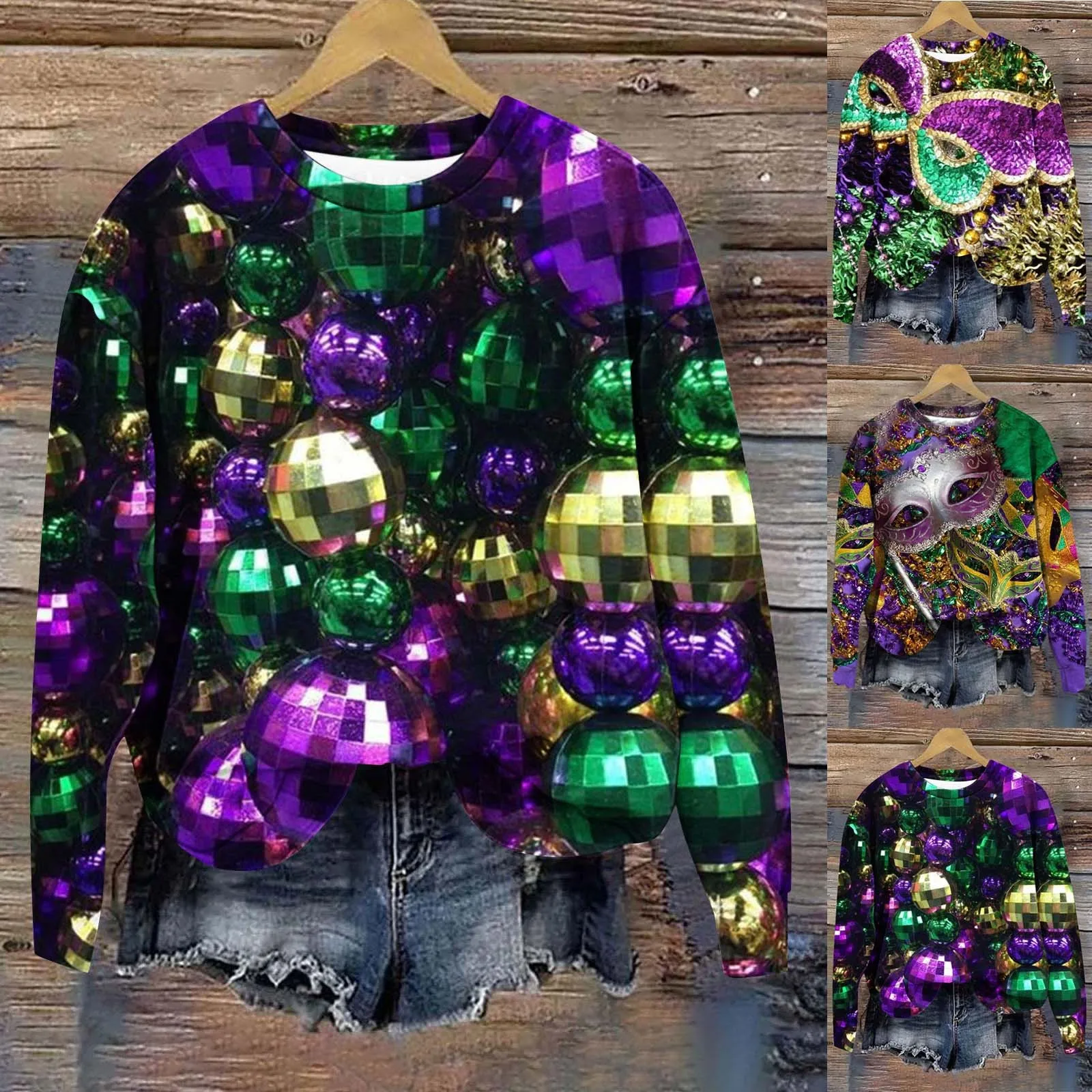 Women's Fashionable Round Neck Carnival Print Long Sleeve Jacket Sweatshirt Women Clothes Older Women Jacket Active Wear Women
Women's Fashionable Round Neck Carnival Print Long Sleeve Jacket Sweatshirt Women Clothes Older Women Jacket Active Wear Women