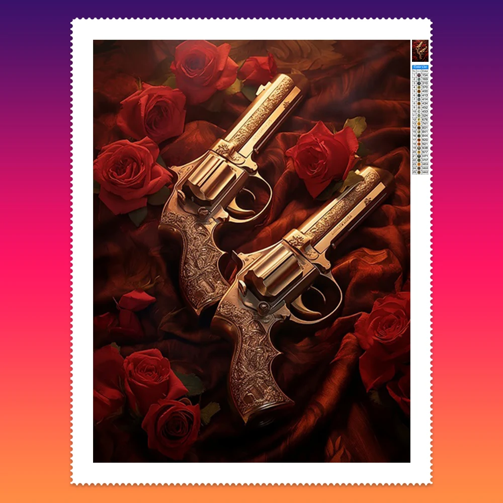 Military Themed DIY Diamond Painting Revolver and Rose Image 5D Diamond Embroidery Handmade Home Decor Men's Gift
Military Themed DIY Diamond Painting Revolver and Rose Image 5D Diamond Embroidery Handmade Home Decor Men's Gift